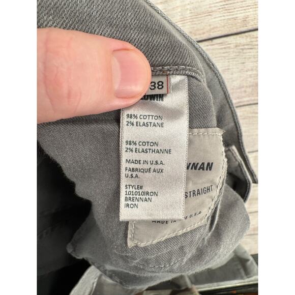 Baldwin Kansas City Brennan Modern Straight Jeans Men's 38 Gray Stretch - Picture 9 of 12